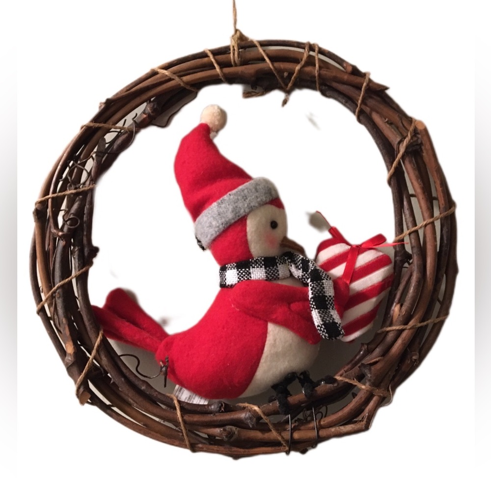 Festive Red Bird Wreath